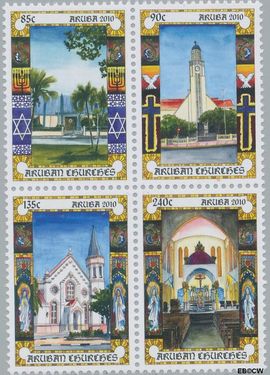 Aruba AR 482#485 2010 Kerken en Synagoges Postfris