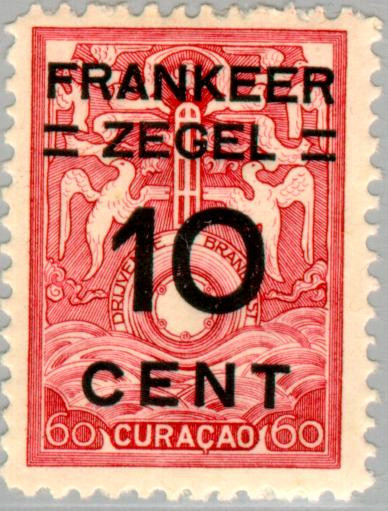 Curaçao CU -83 1927 Opdruk brandkast 10 op 60 Ongebruikt