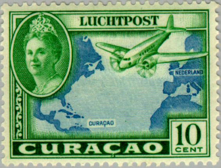 Curaçao CU LP26 1942 Luchtrecht 10 Gebruikt
