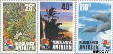 Ned. Antillen NA 1338#1340 ** Postzegeltentoonstelling Hong Kong 2001 Postfris