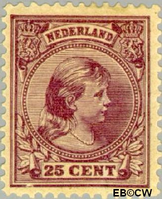 Nederland NL 0042 1891 Koningin Wilhelmina- 'Hangend haar' Gebruikt 25
