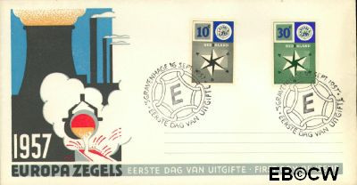 Nederland NL 0E32 1957 Windroos FDC zonder adres