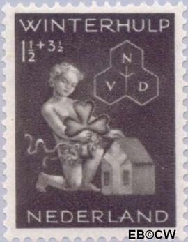Nederland NL 423 1944 Winterhulp-Volksdienst Gebruikt 1½+3½