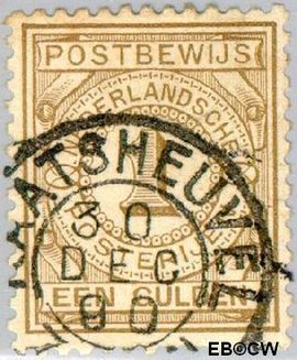 Nederland NL PW1 1884 Gebruik op postbewijsformulieren Gebruikt 100