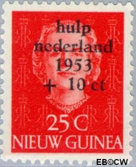 Nieuw-Guinea NG 24 1954 Watersnood Gebruikt 25+10