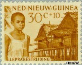 Nieuw-Guinea NG 44 1957 Leprabestrijding Gebruikt 30+10