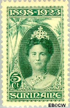 Suriname SU 104 1923 Regeringsjubileum Wilhelmina 1898-1923 Gebruikt 5