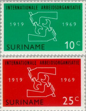 Suriname SU 520#521 1969 I.L.O. Postfris