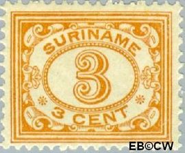 Suriname SU 74 1913 Drukwerkzegel Gebruikt 3