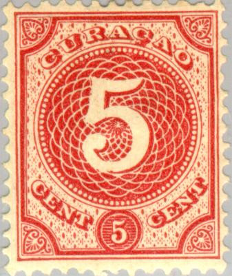 Curaçao CU -17 1889 Drukwerkzegel 5 Ongebruikt
