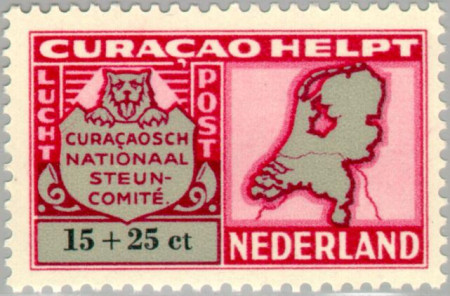 Curaçao CU LP54 1946 Curaçao helpt Nederland 15+25 Gebruikt