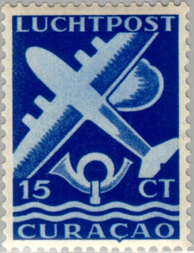 Curaçao CU LP72 1947 Luchtrecht 15 Gebruikt