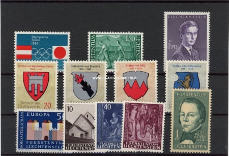 Liechtenstein LIE1964 Complete jaargang Liechtenstein 1964 Postfris