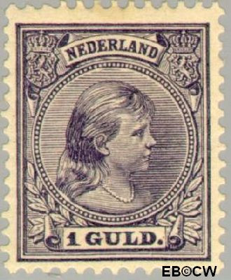 Nederland NL 0044 1891 Koningin Wilhelmina- 'Hangend haar' Ongebruikt 100
