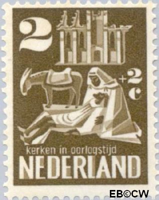 Nederland NL 0556 1950 Kerken in Oorlogstijd Ongebruikt 2+2