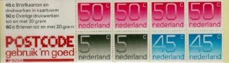 Nederland NL PB25a 1980 2x5, 2x45, 4x50 cijfer Crouwel Postfris