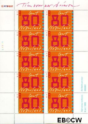 Nederland NL V1837 1999 Tien voor uw brieven Gebruikt