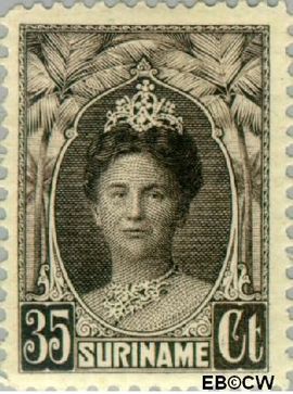Suriname SU 126 1927 Gewijzigd jubileum-type Gebruikt 35