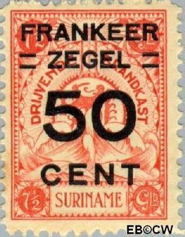 Suriname SU 136 1927 Opruimingsuitgifte Gebruikt 50 op 750