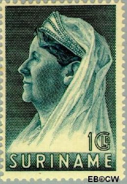 Suriname SU 176 1936 Wilhelmina met sluier Gebruikt 100