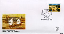 Aruba AR E77 1998 Wereldzegel FDC zonder adres