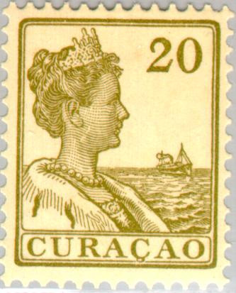 Curaçao CU -63 1915 Type 'Scheepje' 20 Ongebruikt