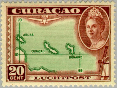 Curaçao CU LP28 1942 Luchtrecht 20 Gebruikt