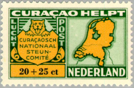Curaçao CU LP55 1946 Curaçao helpt Nederland 20+25 Gebruikt