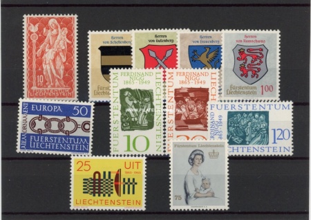 Liechtenstein LIE1965 Complete jaargang Liechtenstein 1965 Postfris