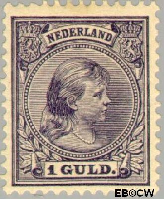 Nederland NL 0044 1891 Koningin Wilhelmina- 'Hangend haar' Gebruikt 100