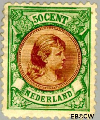 Nederland NL 0045 1893 Koningin Wilhelmina- 'Hangend haar' Ongebruikt 50