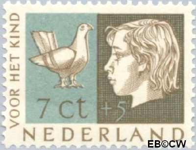 Nederland NL 0614 1953 Kinderhoofden Gebruikt 7+5