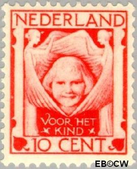 Nederland NL 143 1924 Kinderkopje tussen engelen Gebruikt 10+2½