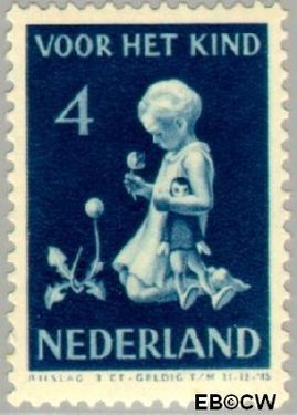 Nederland NL 376 1940 Kind met bloemen Gebruikt 4+3