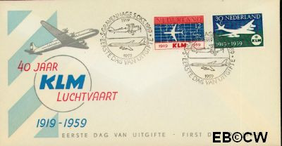Nederland NL E040 1959 K.L.M. FDC zonder adres