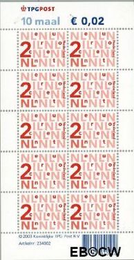 Nederland NL Va2034b 2002 Bijplakzegels Postfris 2