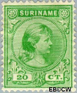 Suriname SU 26 1892 Hangend haar Gebruikt 20