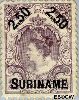 Suriname SU 36 1900 Hulpuitgifte Gebruikt 250 op 250