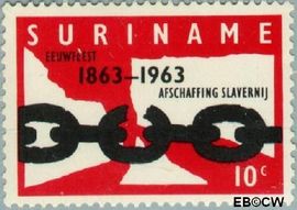 Suriname SU 396 1963 Afschaffing slavernij Gebruikt 10
