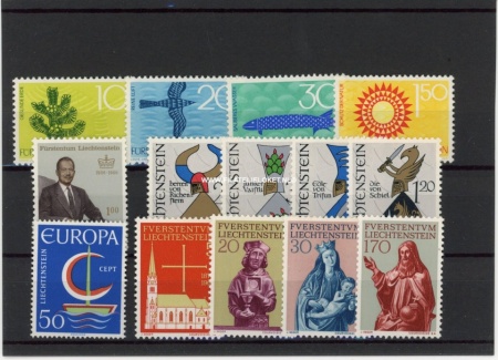 Liechtenstein LIE1966 Complete jaargang Liechtenstein 1966 Postfris