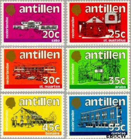 Ned. Antillen NA -758#763 ** Regeringsgebouwen Postfris