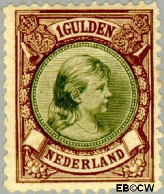 Nederland NL 0046 1893 Koningin Wilhelmina- 'Hangend haar' Ongebruikt 100