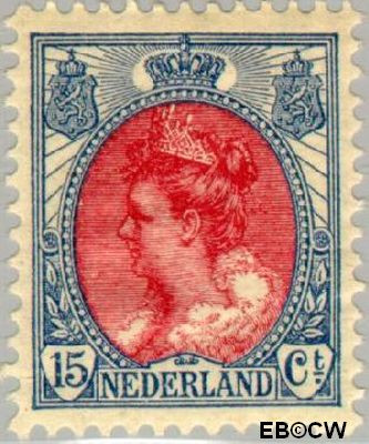 Nederland NL 0065 1908 Koningin Wilhelmina- 'Bontkraag' Ongebruikt 15