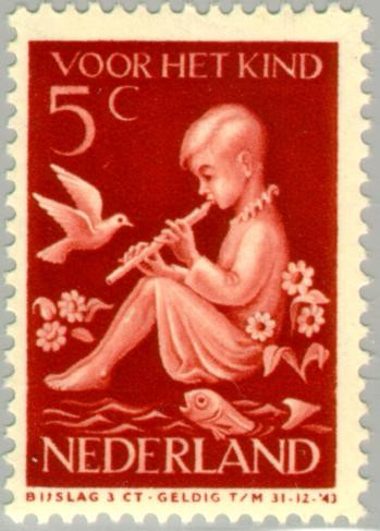 Nederland NL 0316 1938 Kind en muziek Gebruikt 5+3