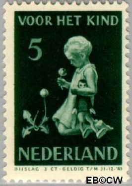 Nederland NL 377 1940 Kind met bloemen Gebruikt 5+3