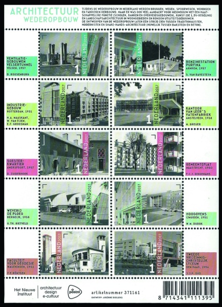 Nederland NL V3576#3585 2017 Architectuur wederopbouw Postfris