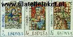 SPA 2699#2701 Postfris 1985 Glas in lood