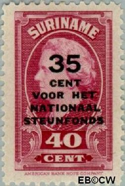 Suriname SU 218 1945 Steunfonds Gebruikt 40+35