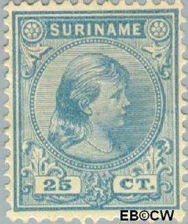 Suriname SU 27 1892 Hangend haar Gebruikt 25