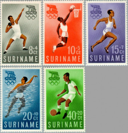 Suriname SU 349#353 1960 Olympisch Comité Postfris
